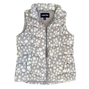 NWOT Lands' End Women's Gray Spotted Down Puffer Vest